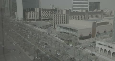 Riyadh City Street Traffic Aerial View Saudi Arabia