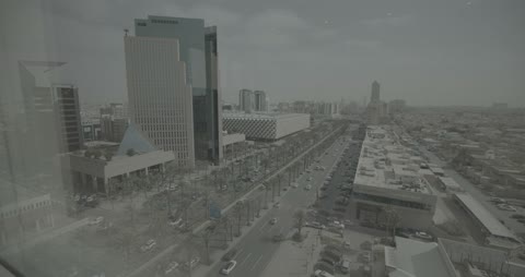 King Fahd Road Riyadh High Angle Cityscape Video