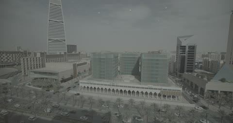 Riyadh Skyline Al Faisaliyah Center Aerial Footage