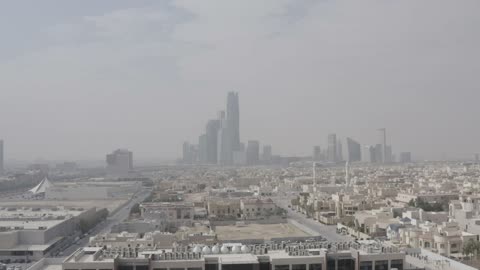 Riyadh Skyline KAFD Saudi Arabia Aerial Drone Footage