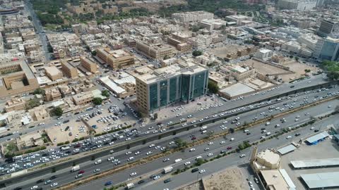 تصوير جوي حركة المرور طريق الملك فهد الرياض