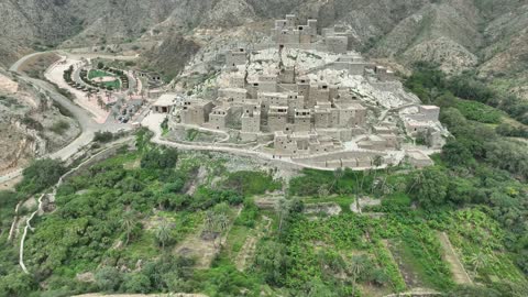 Zee Al Ain Heritage Village Al Bahah Aerial Drone Footage