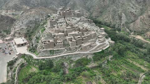 Thee Ain Ancient Village Al Bahah Saudi Arabia Aerial Drone