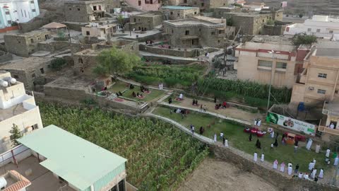 Saudi Stone Heritage Village Aerial Drone Video Clip