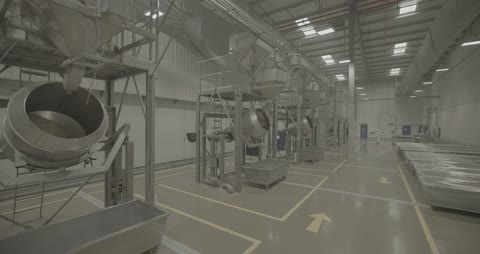 Industrial Food Factory Processing Machinery Footage