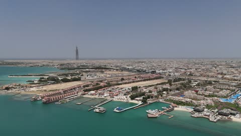 Jeddah Corniche Aerial Coastline Drone Footage