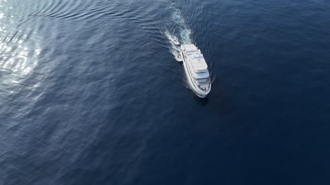 Luxury Yacht Cruising Jeddah Corniche Aerial Footage