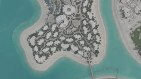 Luxury Island Resort Aerial Top Down Drone Footage