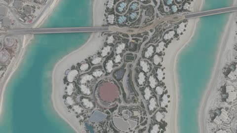 Luxury Island Resort Aerial Top Down Drone Footage