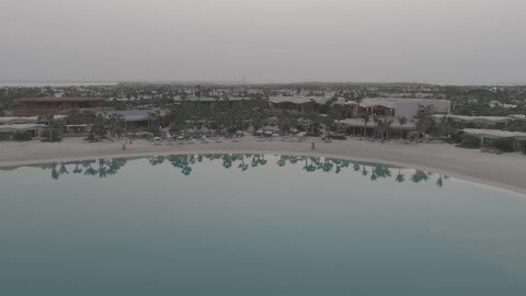 Luxury Coastal Resort Lagoon Aerial Drone Video
