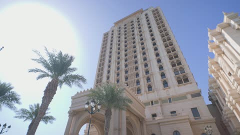 Ritz-Carlton Jeddah Hotel Low Angle Architecture Footage