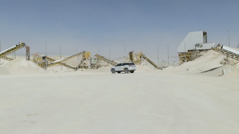 SUV Driving in Ramah Monitoring Center Sand Quarry