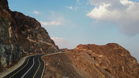 Al Shafa Road Taif Mountain Highway Aerial Drone Clip