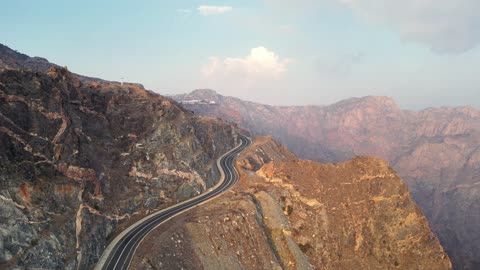 Winding Al Shafa Road Taif Aerial Drone Video