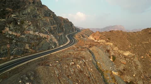 Winding Al Shafa Mountain Road Taif Aerial Drone Footage