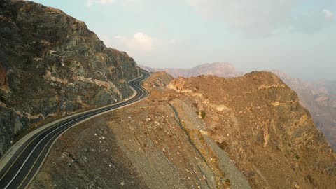 Al Shafa Mountain Road Taif Saudi Arabia Aerial Video