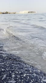 Uqair Beach Al Ahsa Sea Waves and Historic Shoreline Video