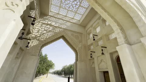 بوابة منتزه الأحساء الوطني الجديدة بالطراز التراثي