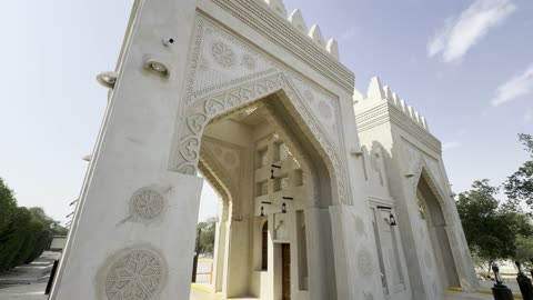 Al-Ahsa National Park Traditional Gate Architecture Footage