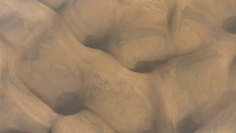 Aerial Top Down View of Desert Sand Dunes Drone Footage