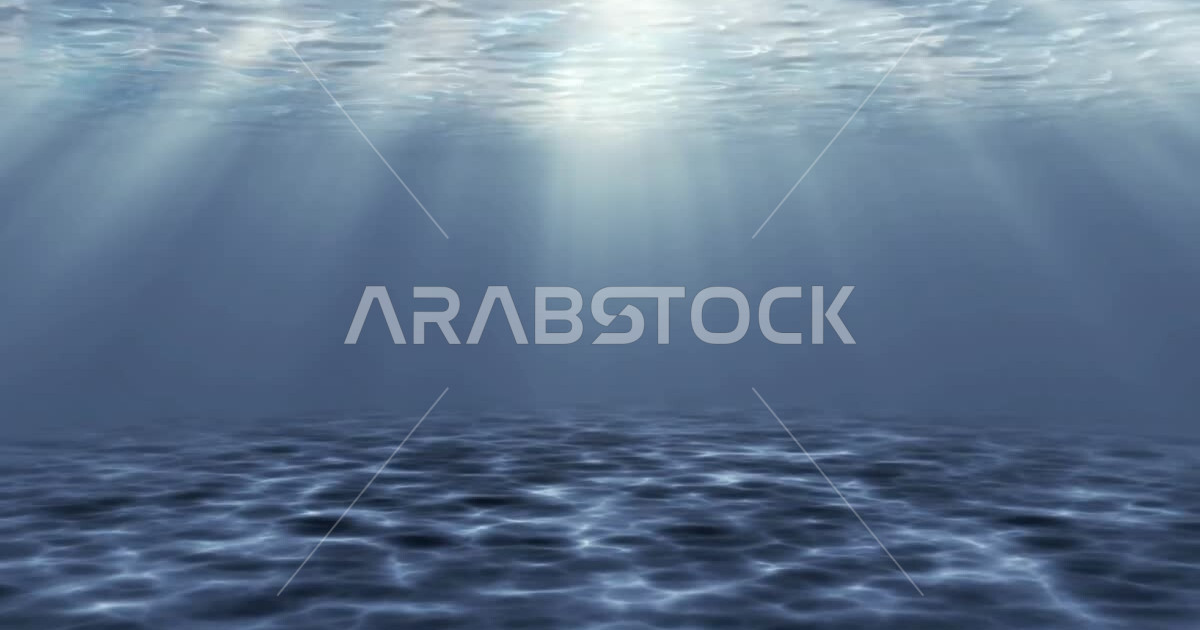 3D model of underwater light rays, glowing rays, hightech motion