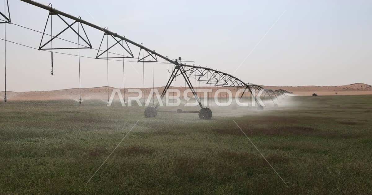 Future irrigation machines and equipment in an agricultural field in
