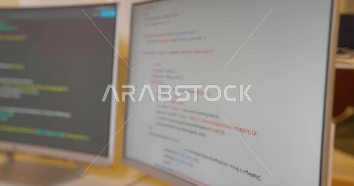 Portrait of a Saudi Arabian Gulf programmer who is fluent in entering ...