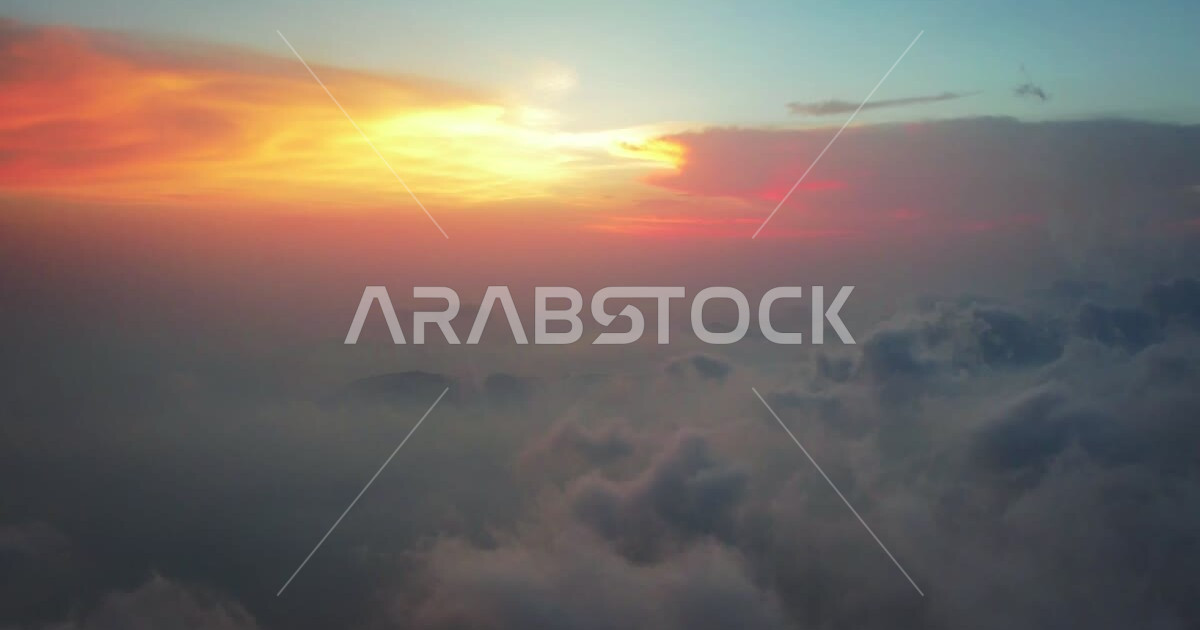 Close-up of clouds over the Al-Sawdah Mountains in Asir, Saudi Arabia ...