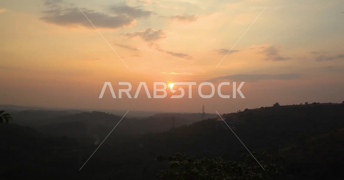 Sunset View Fhd View of the mountains and highlands during the sunset, a stunning ...